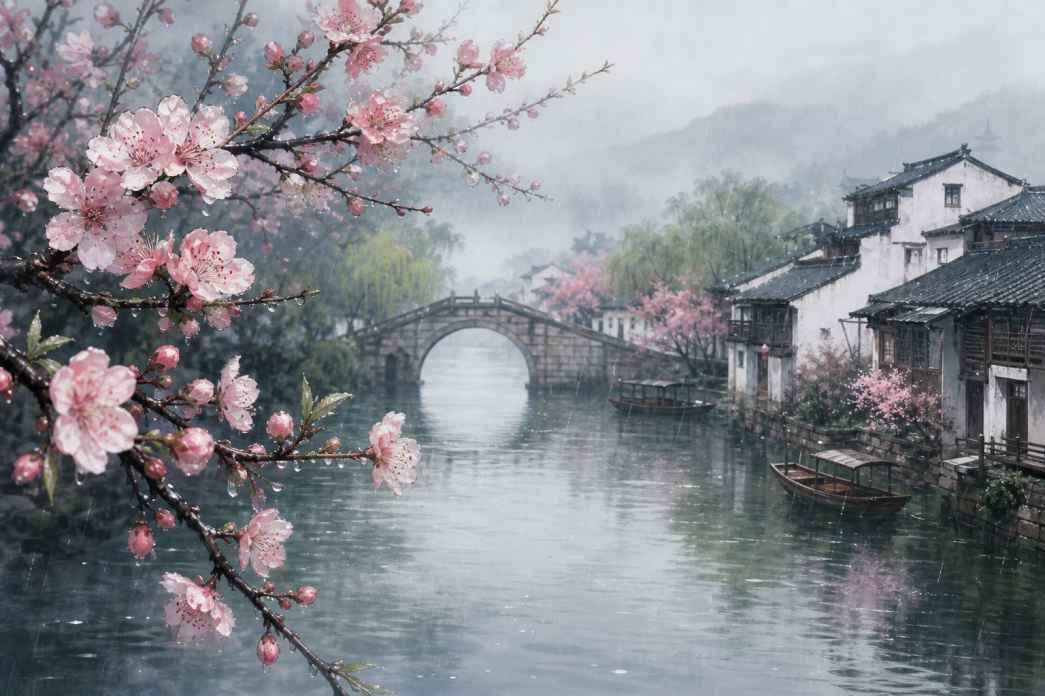 杏花春雨 细雨绵绵 杏花微湿 江南意境 4K壁纸 - 唯爱壁纸