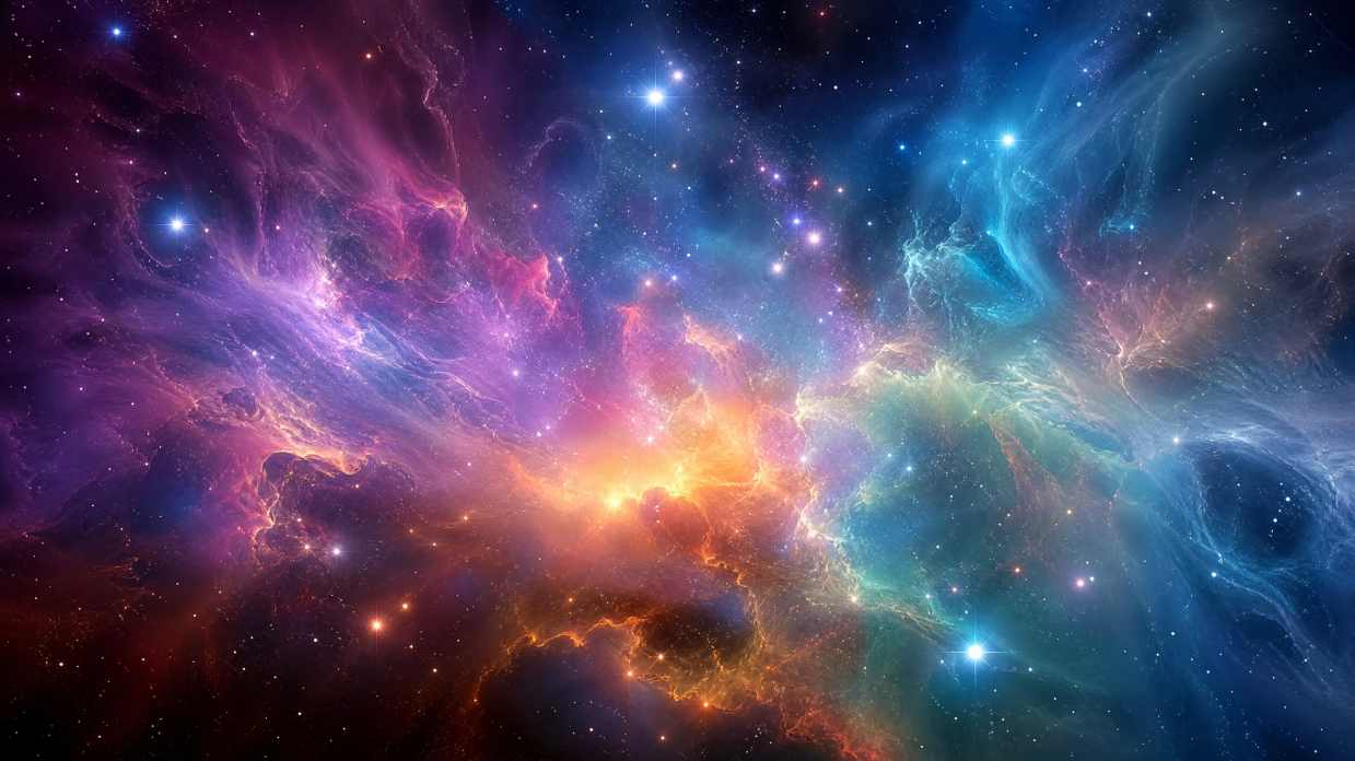 宇宙星云，五彩气体，明亮恒星，深邃太空，抽象，高分辨率 - 唯爱壁纸