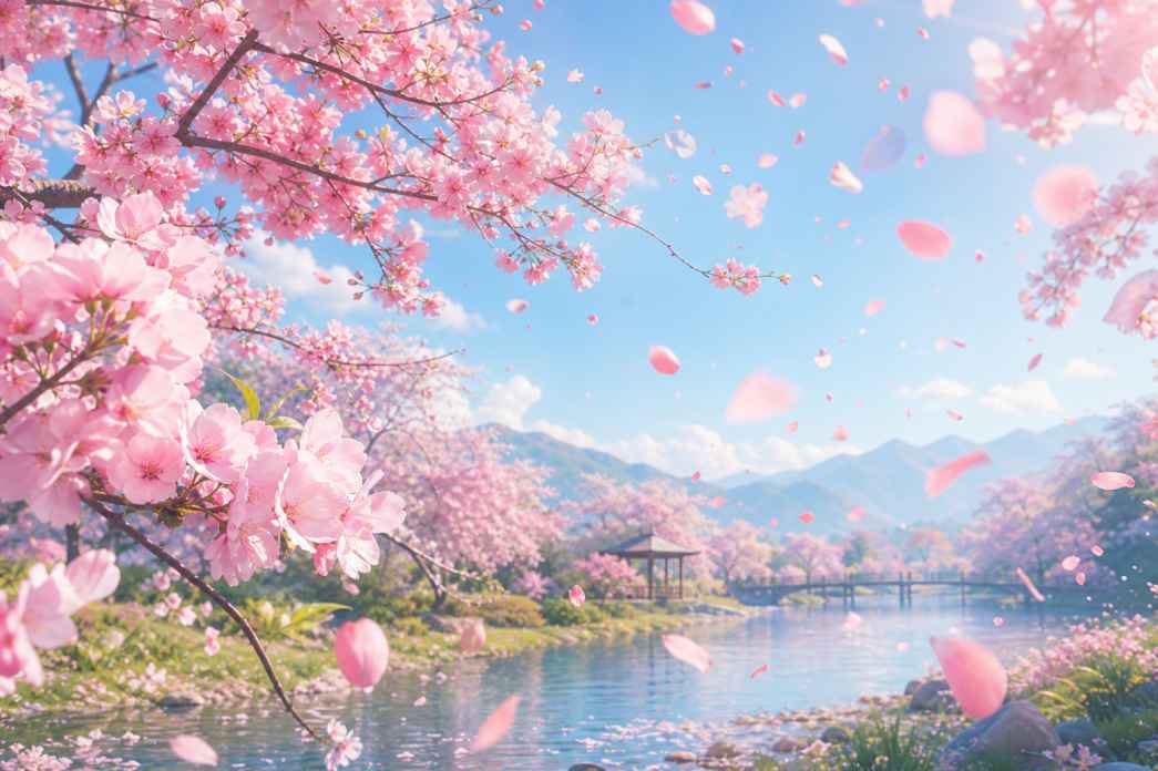 春日花与风 花瓣随风飞舞 动态感 浪漫春日 4K壁纸 - 唯爱壁纸